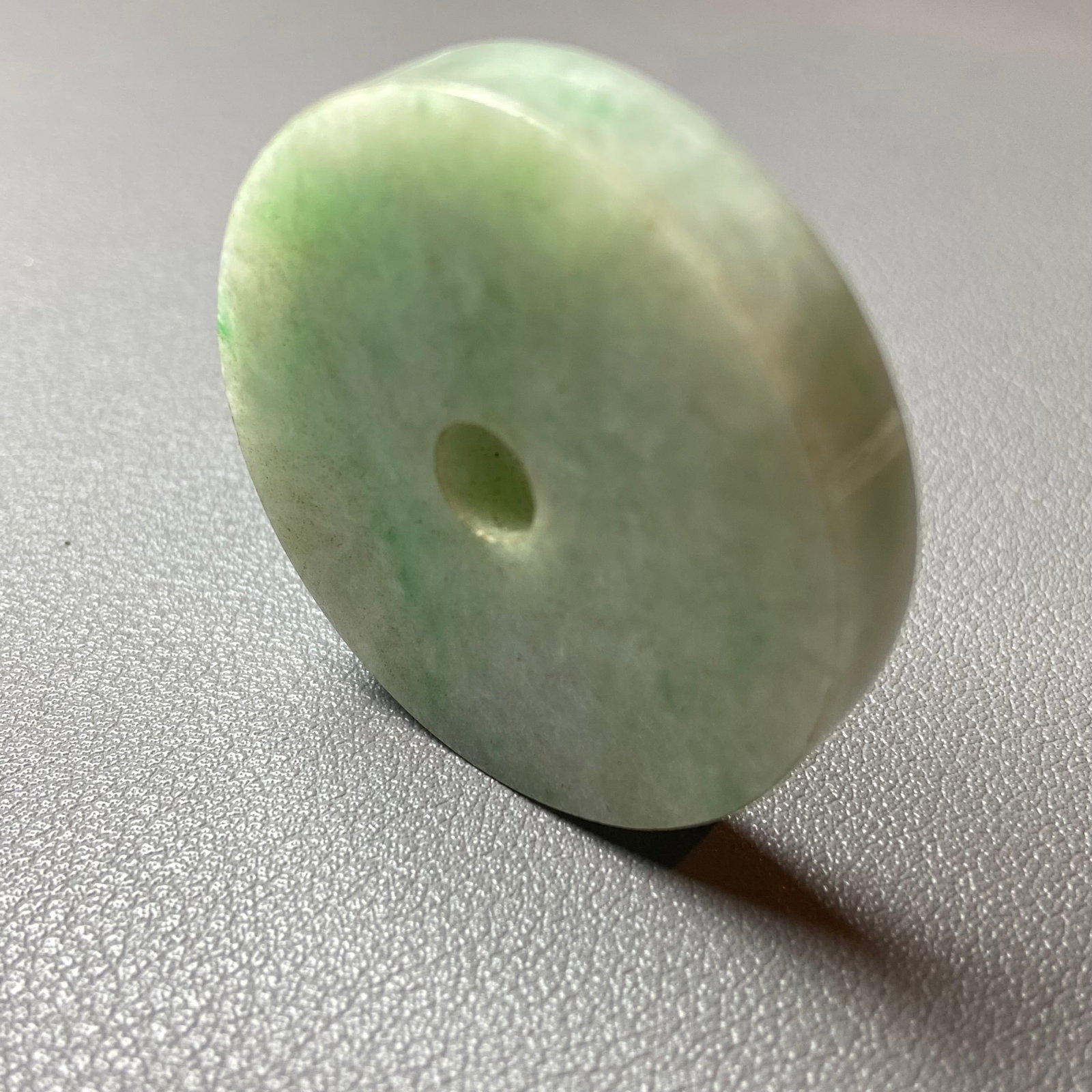Grade A Apple Green Jadeite Jade carved Ping An Kou - 4