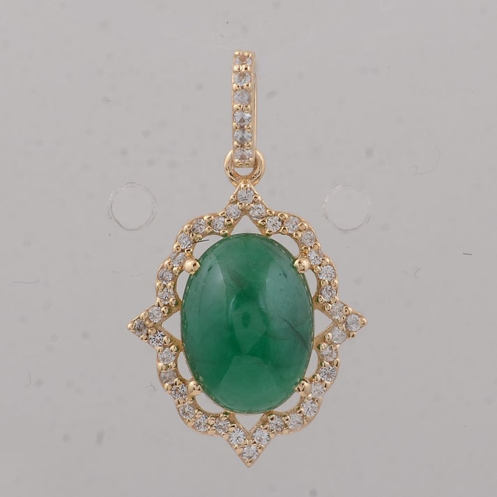2.76 Ct Oval Emerald 9K Gold Pendant