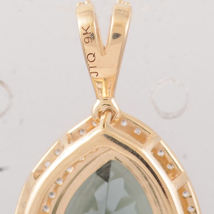 1.64 Ct Trillion Tourmaline 9K Gold Pendant - 5