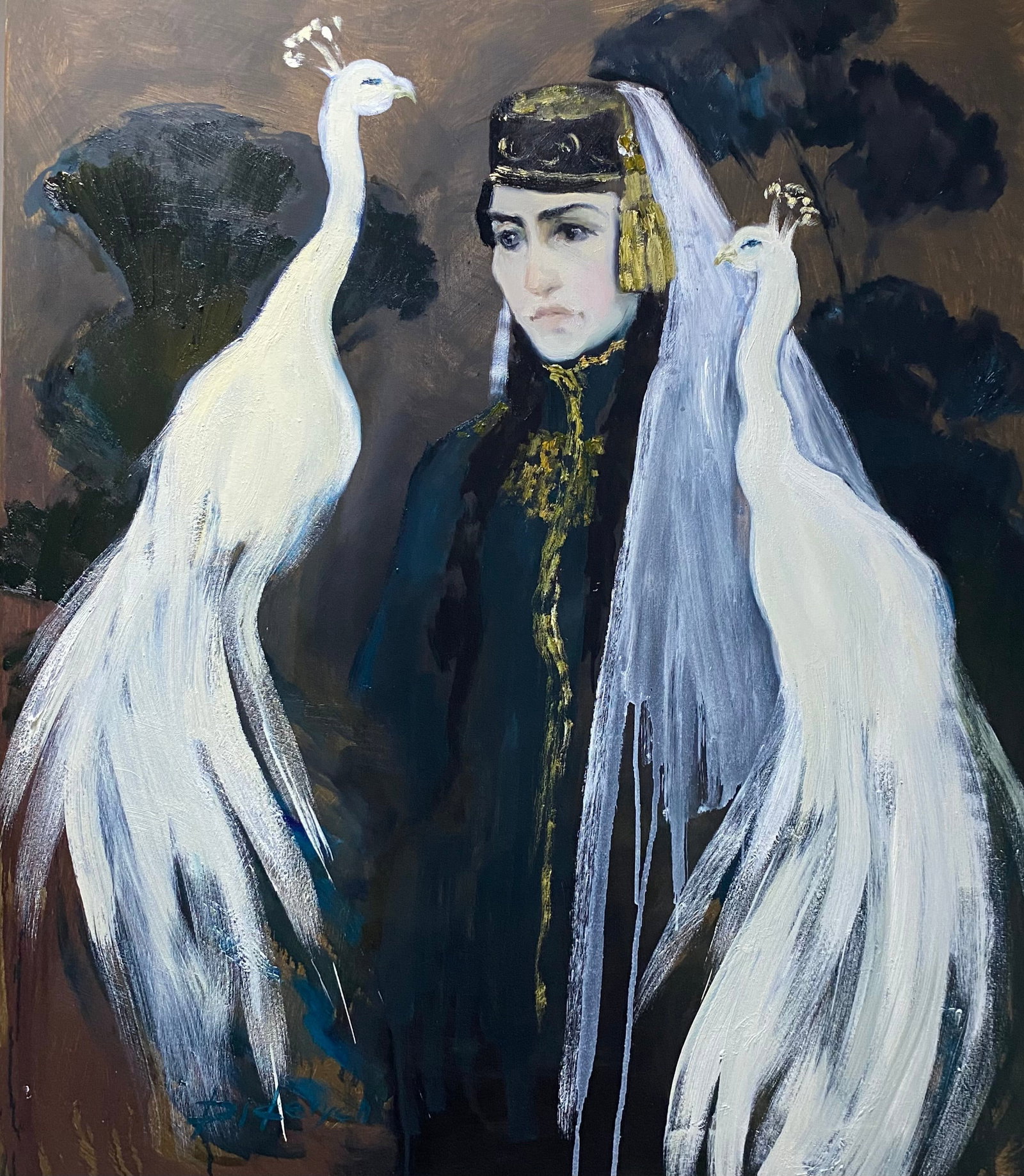 Oil painting Noble woman Yulia D.: Title: Oil painting Noble woman Yulia D. Description: 04YD Painter: Yulia D. S?ze: 110x95 cm/43.3x37.4 inches Components: oil, canvas Original painting from our collection ERA: 2025 Short information: