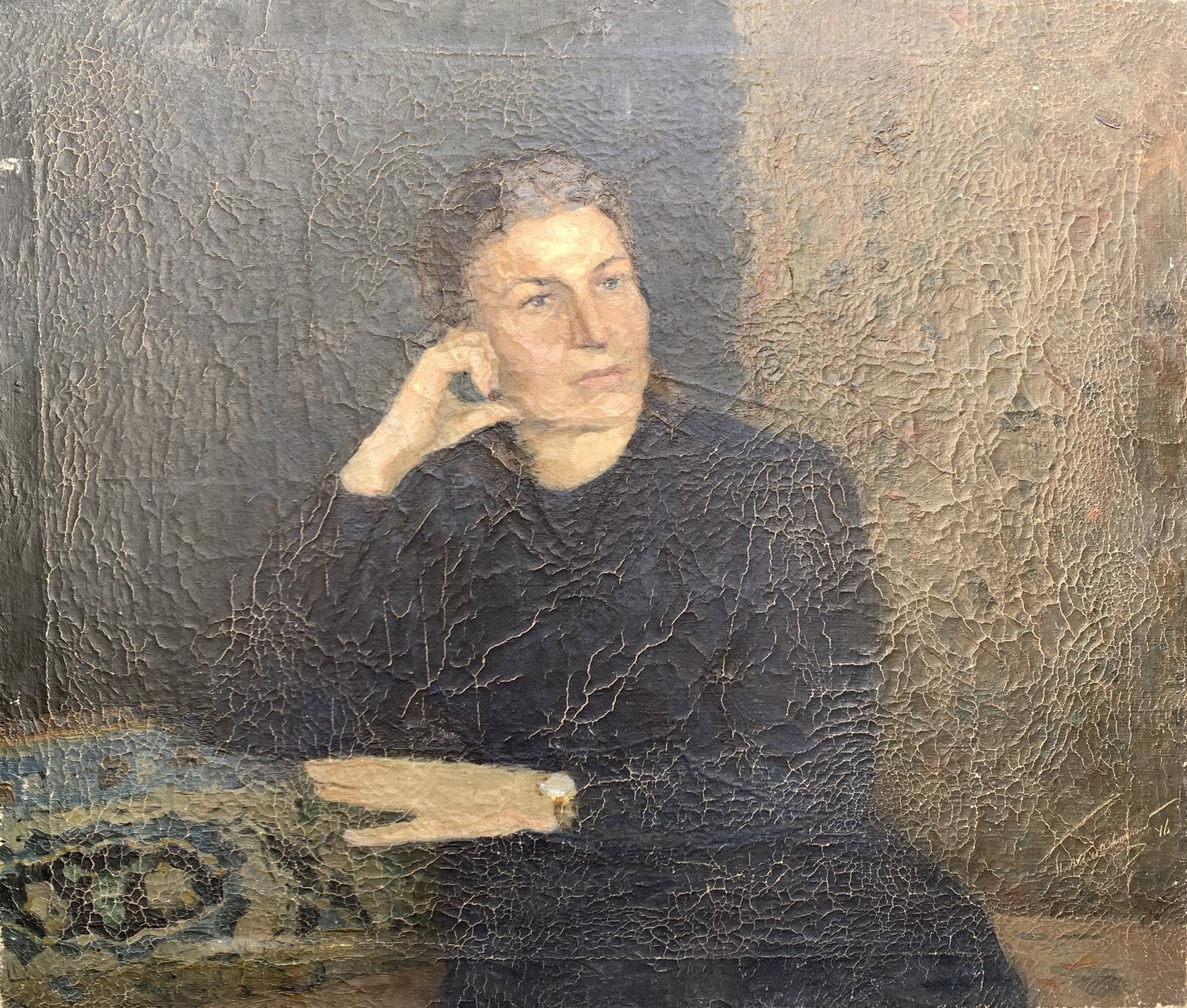Oil painting Maid: Title: Oil painting Maid Description: 182AADuk Painter: S?ze: 67x79 cm/26.37x31.1 inches Components: oil, canvas Original painting from our collection ERA: Reserve: $2,086.00 Shipping: D