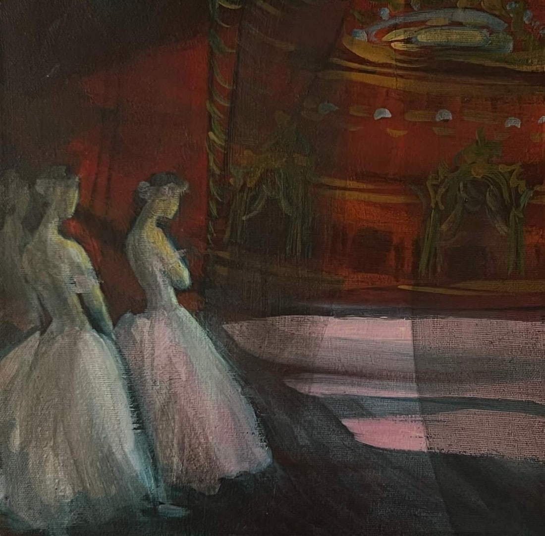 Acrylic painting ballet series Behind the scenes 3 Natalia V.: Title: Acrylic painting ballet series Behind the scenes 3 Natalia V. Description: 17Vc Painter: Natalia V. S?ze: 30x30 cm/ 11.81x11.81 inches Components: acrylic, canvas Original painting CONDITION: e