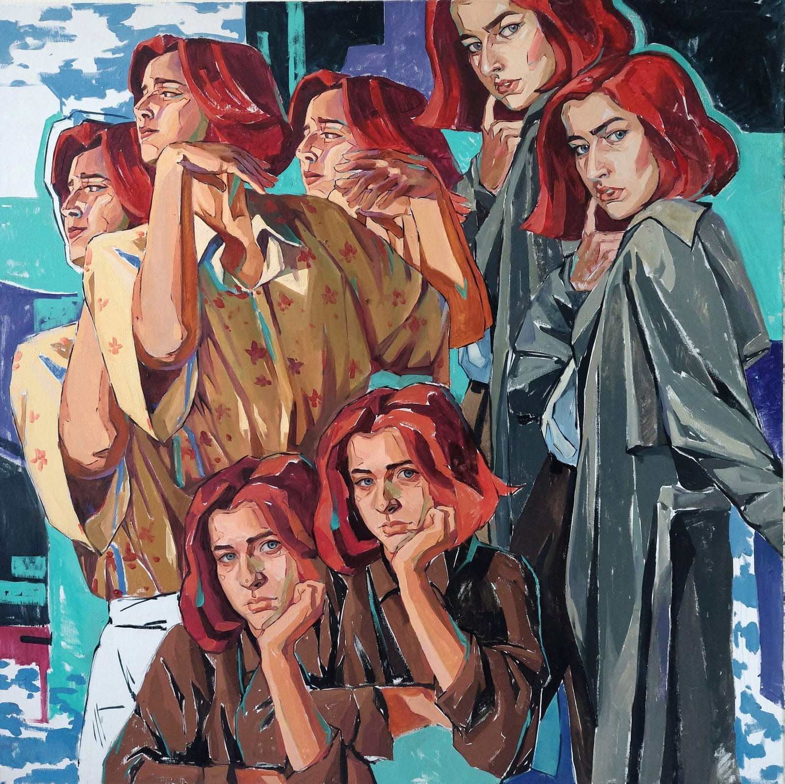 Oil painting Summer Katya F: Title: Oil painting Summer Katya F Description: 04Kt Painter: Katya F. S?ze: 90x90 cm/ 35.43x35.43 inches Components: oil, canvas Original painting CONDITION: exellent ERA: 2022 ARTIST: Katya F is a c