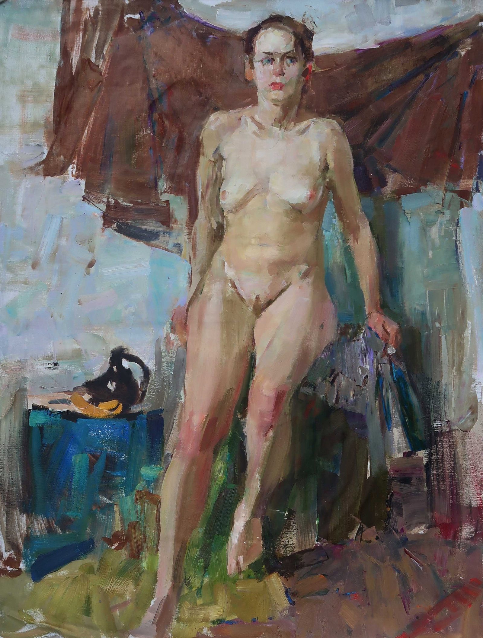 Oil painting on a chair Serg Kovalenko: Title: Oil painting on a chair Serg Kovalenko Description: 139SK Painter: Serg Kovalenko S?ze: 60x80 cm/23.6x31.5 inches Components: oil, canvas Original painting CONDITION: exellent ERA: modern Gradu