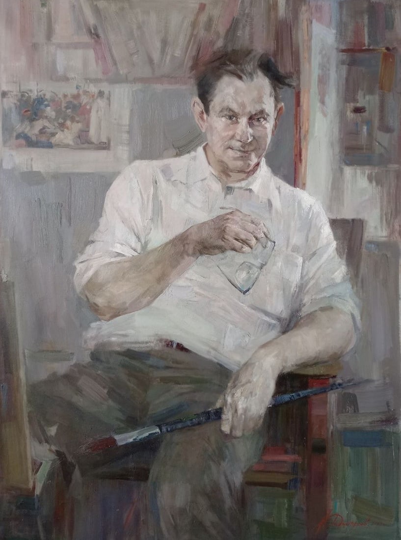 Oil painting This is my bachelor's thesis Alex Ditriev: Title: Oil painting This is my bachelor's thesis Alex Ditriev Description: 190AD Painter: Alex Ditriev S?ze: 174x127 cm/ 68.5x50.0 inches Components: oil, canvas Original painting from our collection 