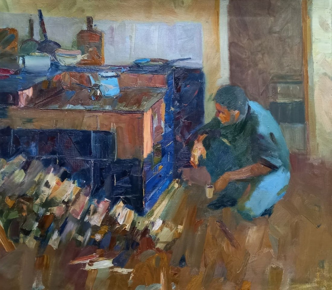 Oil painting After the Plein Air Alex Ditriev: Title: Oil painting After the Plein Air Alex Ditriev Description: 365AD Painter: Alex Ditriev S?ze: 70x80 cm/ 27.6x31.5 inches Components: oil, canvas Original painting from our collection ERA: Short 