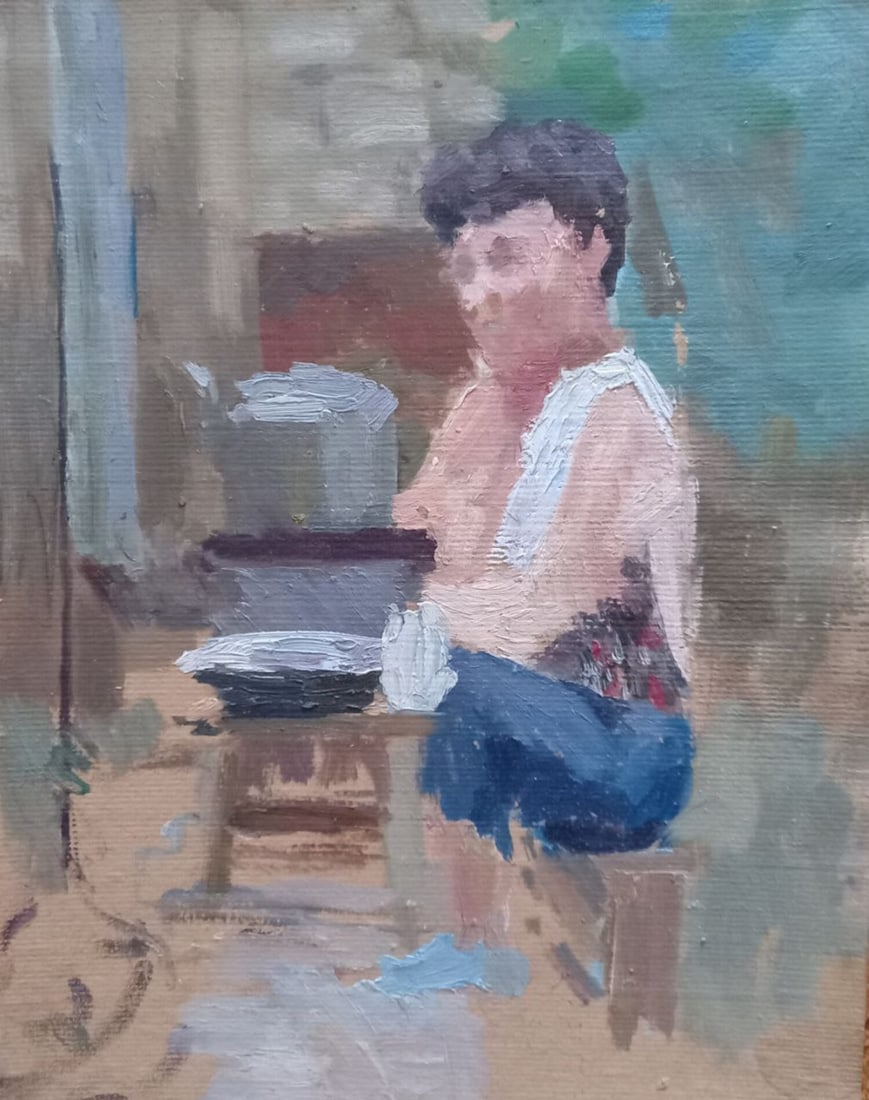 Oil painting Etude Alex Ditriev: Title: Oil painting Etude Alex Ditriev Description: 529AD Painter: Alex Ditriev S?ze:40x30 cm/ 15.75x11.81 inches Components: oil, cardboard Original painting from our collection ERA: Short informatio