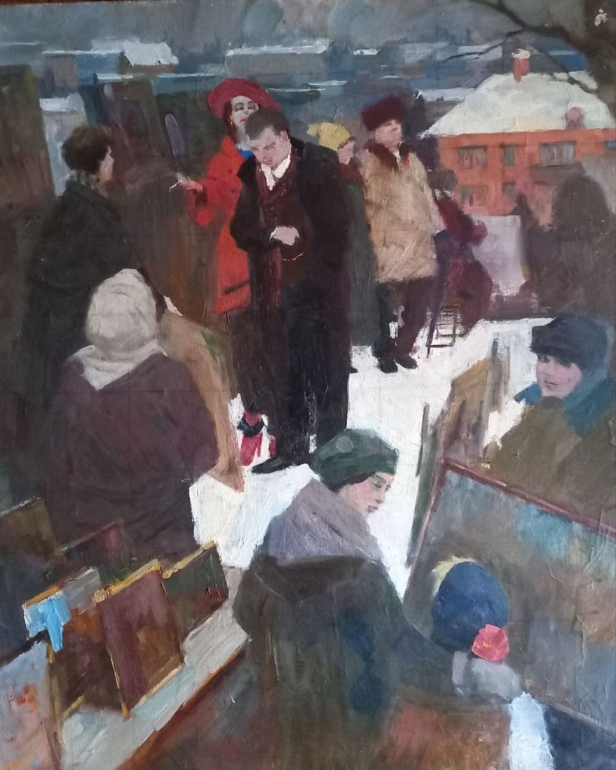 Oil painting Vernissage Alex Ditriev: Title: Oil painting Vernissage Alex Ditriev Description: 545AD Painter: Alex Ditriev S?ze:100x82 cm/ 39.37x32.28 inches Components: oil, canvas Original painting from our collection ERA: Short informa