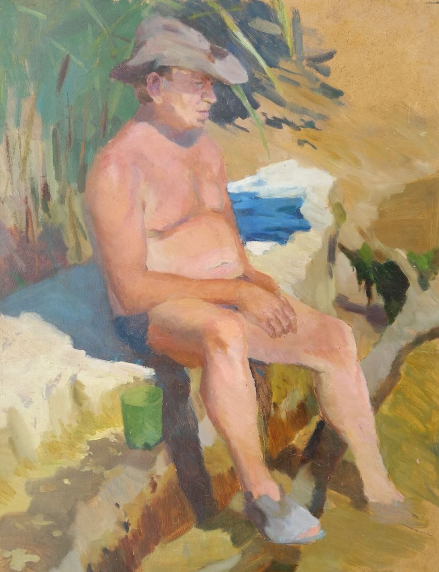 Oil painting Hot day Alex Ditriev: Title: Oil painting Hot day Alex Ditriev Description: 600AD Painter: Alex Ditriev S?ze:77x60 cm/ 30.31x23.62 inches Components: oil, cardboard Original painting from our collection ERA: Short informat
