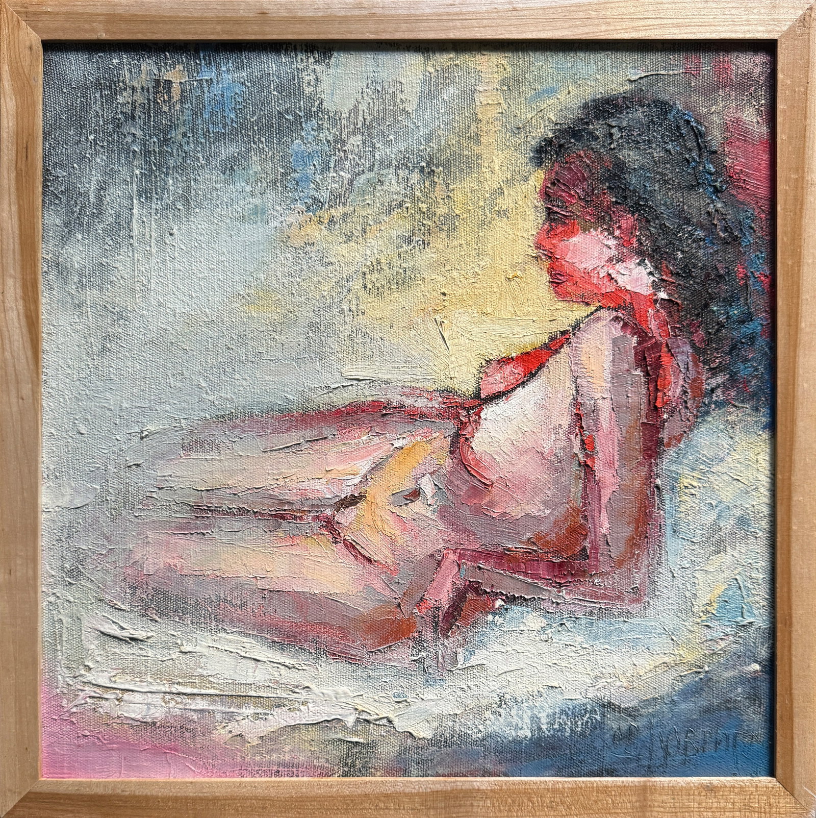 Abstract Oil painting with frame Nu K. Leonid: Title: Abstract Oil painting with frame Nu K. Leonid Description: 635KK Painter: K. Leonid S?ze: 40x40 cm/ 15.75x15.75 inches Components: oil, canvas Original painting CONDITION: exellent ERA:2008 ART