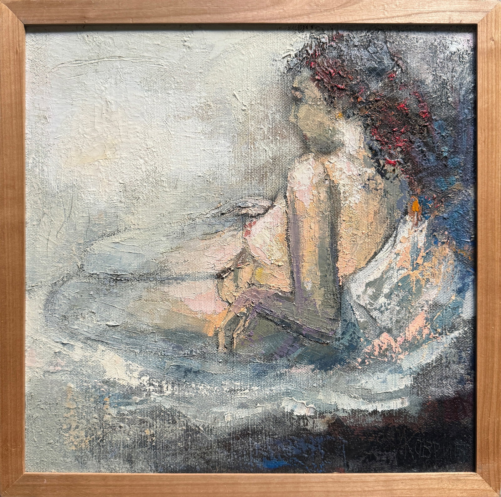 Abstract Oil painting with frame Nu K. Leonid: Title: Abstract Oil painting with frame Nu K. Leonid Description: 638KK Painter: K. Leonid S?ze: 40x40 cm/ 15.75x15.75 inches Components: oil, canvas Original painting CONDITION: exellent ERA:2008 ART