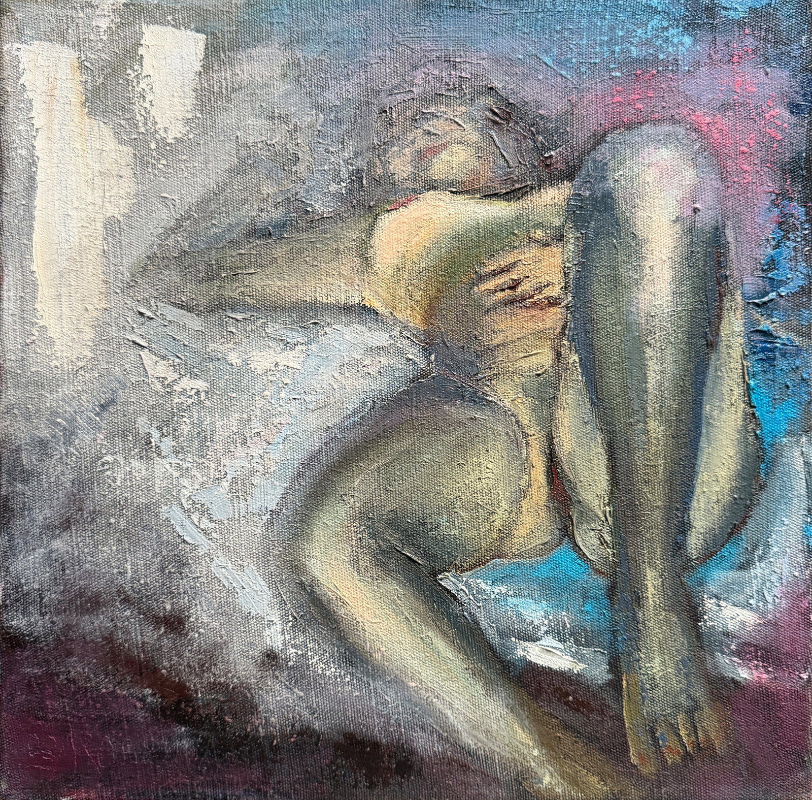 Abstract Oil painting with frame Figure K. Leonid (1 of 9)