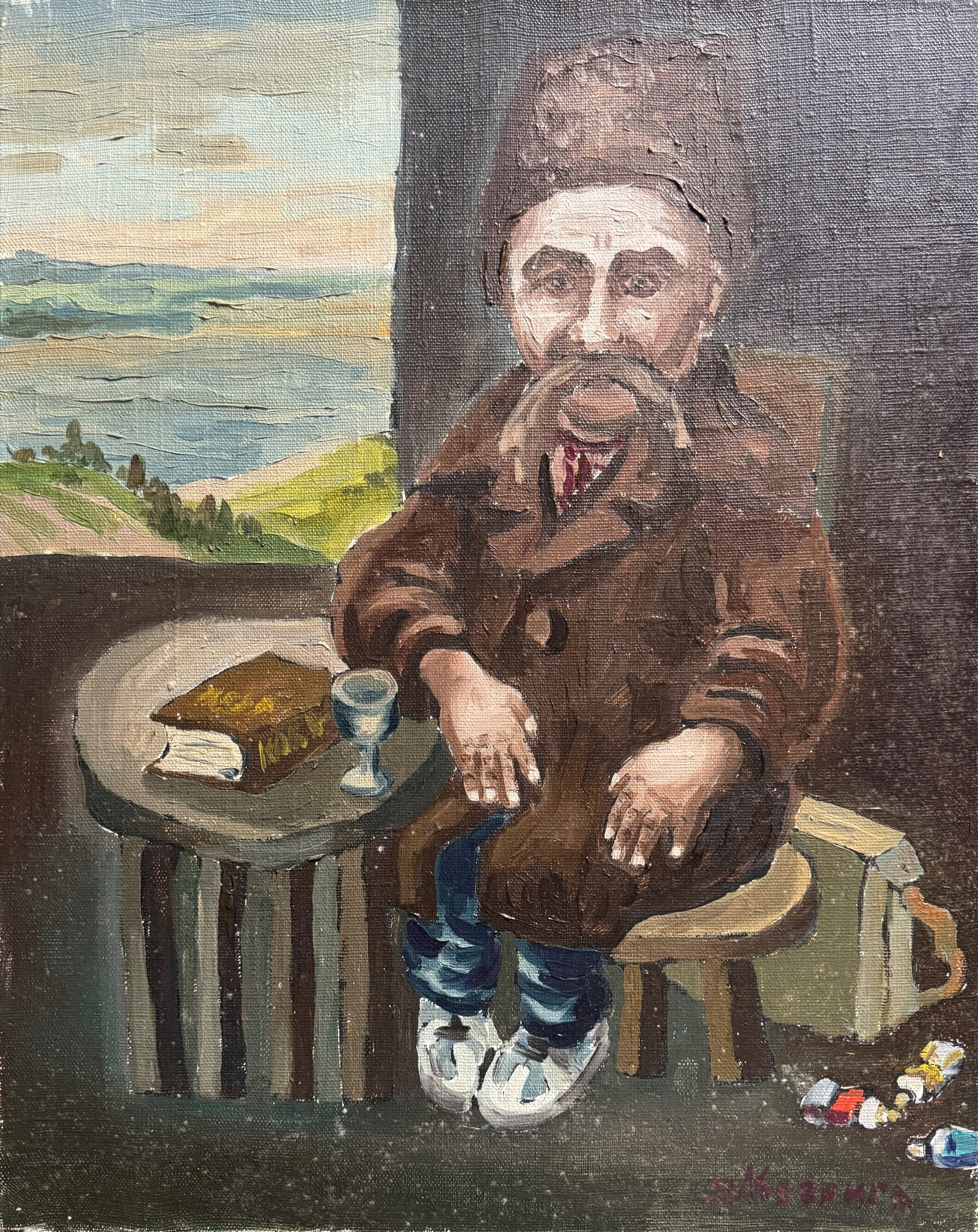 Oil painting with frame Taras Shevchenko K. Leonid: Title: Oil painting with frame Taras Shevchenko K. Leonid Description: 657KK Painter: K. Leonid S?ze: 50x40 cm/ 19.68x15.74 inches Components: oil, canvas Original painting CONDITION: exellent ERA:201