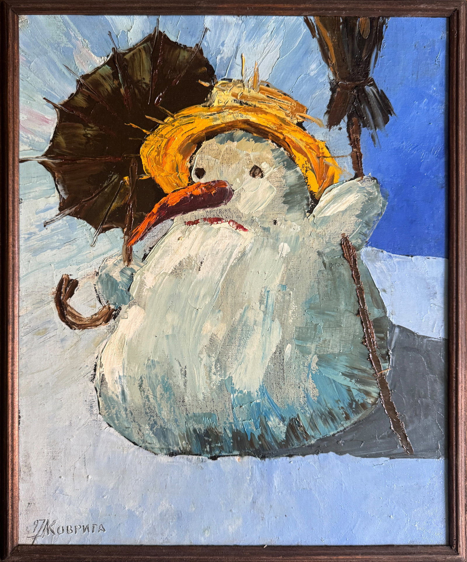 Oil painting with frame End of February K. Leonid: Title: Oil painting with frame End of February K. Leonid Description: 695KK Painter: K. Leonid S?ze: 40.5x33 cm/ 15.94x12.99 inches Components: oil, canvas Original painting CONDITION: exellent ERA:19