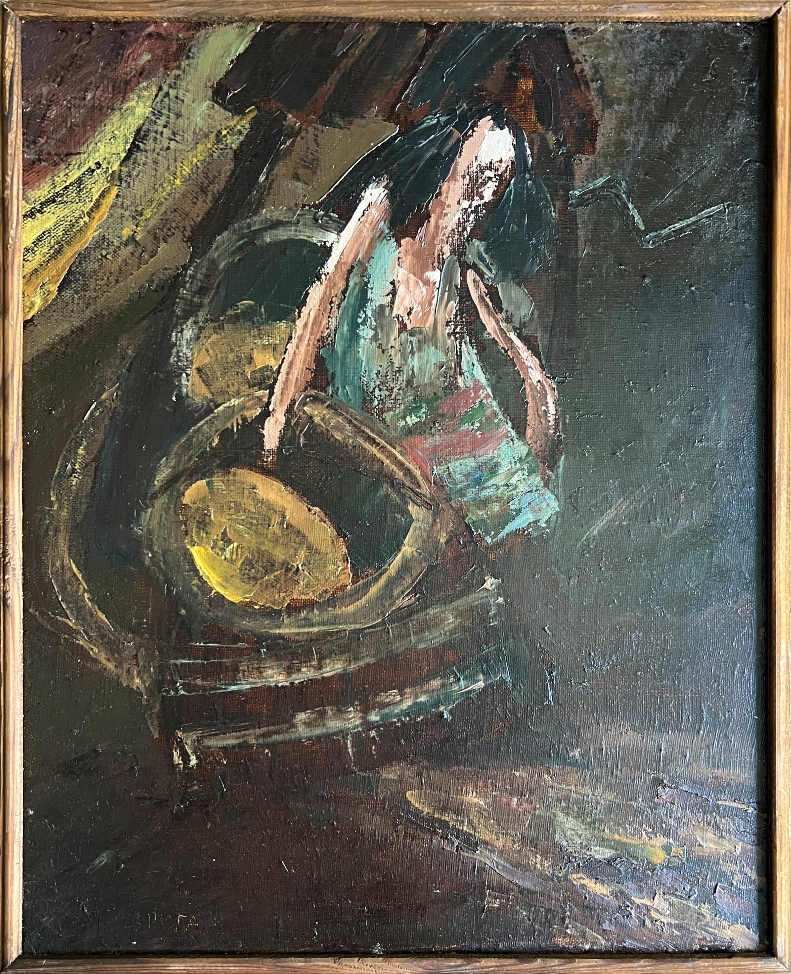 Oil painting with frame Yellow K. Leonid: Title: Oil painting with frame Yellow K. Leonid Description: 755KK Painter: K. Leonid S?ze: 50x40 cm/ 19.68x15.74 inches Components: oil, canvas Original painting CONDITION: exellent ERA:1998 ARTIST: 