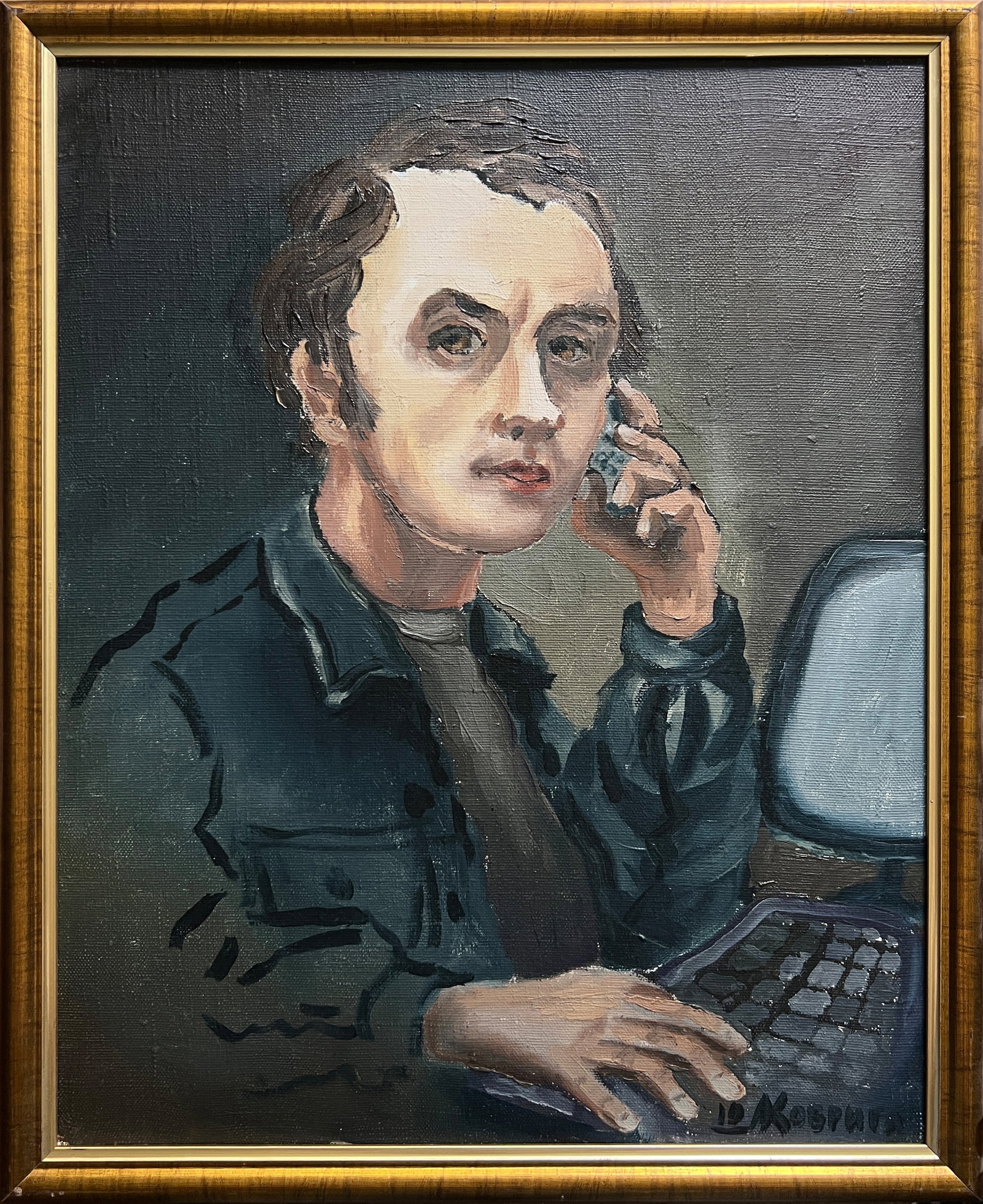 Oil painting with frame Taras Shevchenko K. Leonid: Title: Oil painting with frame Taras Shevchenko K. Leonid Description: 798KK Painter: K. Leonid S?ze: 50x40 cm/ 19.68x15.74 inches Components: oil, canvas Original painting CONDITION: exellent ERA:201