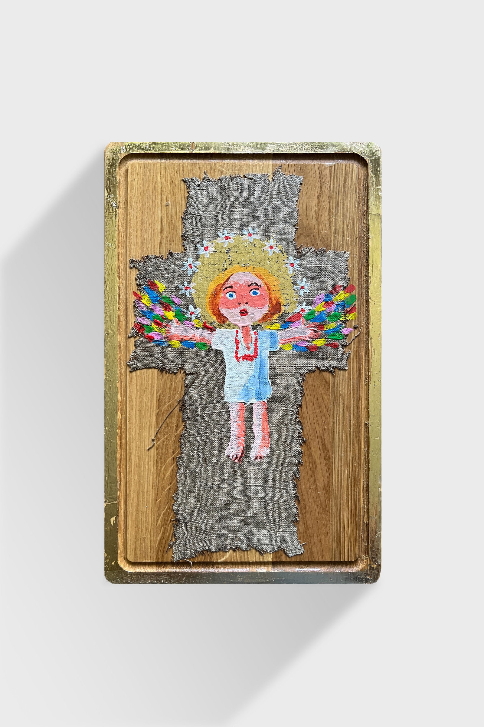 Acrylic painting angel K. Leonid author's technique: Title: Acrylic painting angel K. Leonid author's technique Description: 852KK Painter: K. Leonid S?ze: 39.5x24.5 cm/ 12.99x9.05 inches Components: acrylic, canvas, wood Original painting CONDITION: ex