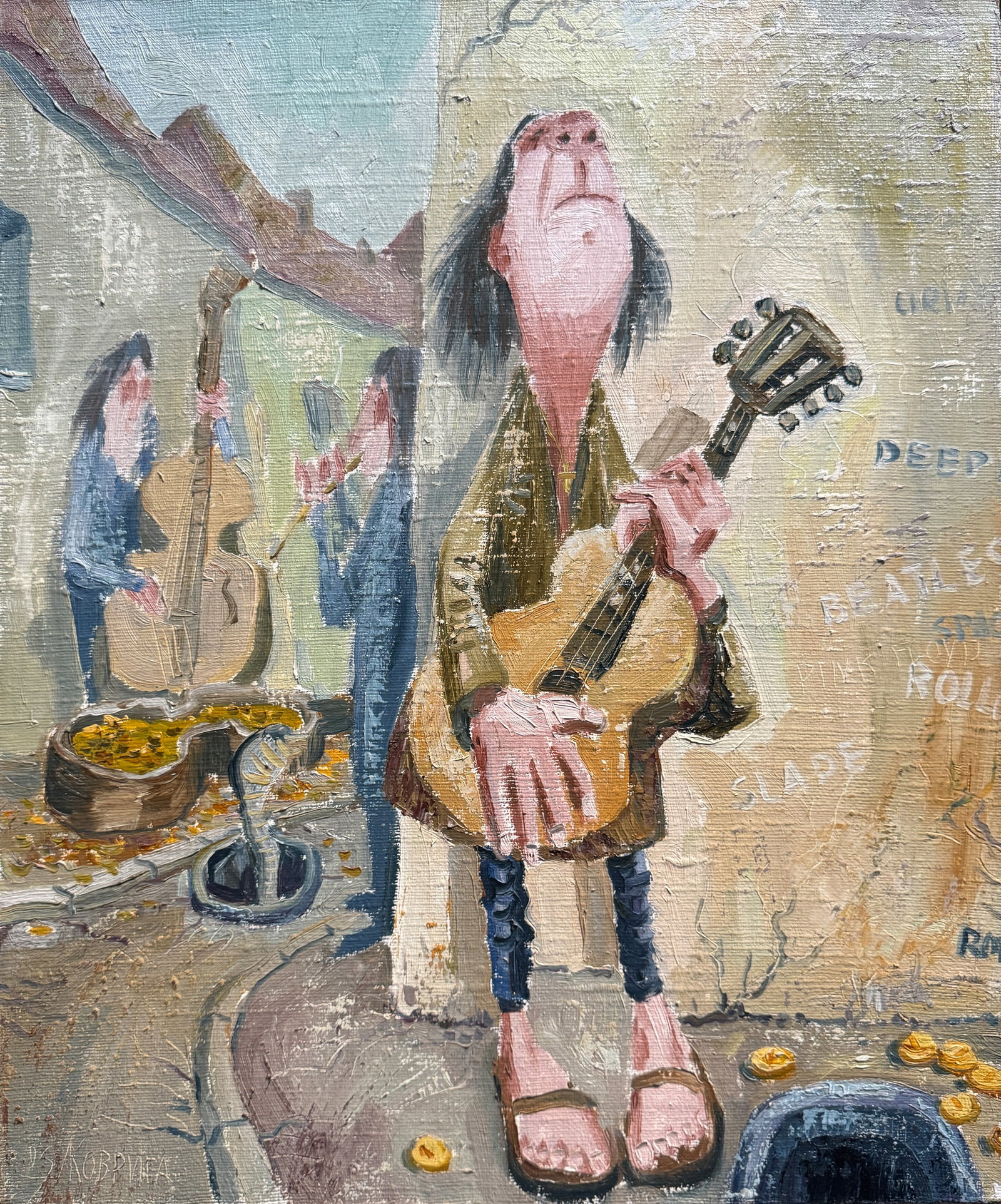 Oil painting with frame Bard K. Leonid: Title: Oil painting with frame Bard K. Leonid Description: 981KK Painter: K. Leonid S?ze: 60x50 cm/ 23.62x19.68 inches Components: oil, canvas Original painting CONDITION: exellent ERA:2003 ARTIST: Bo