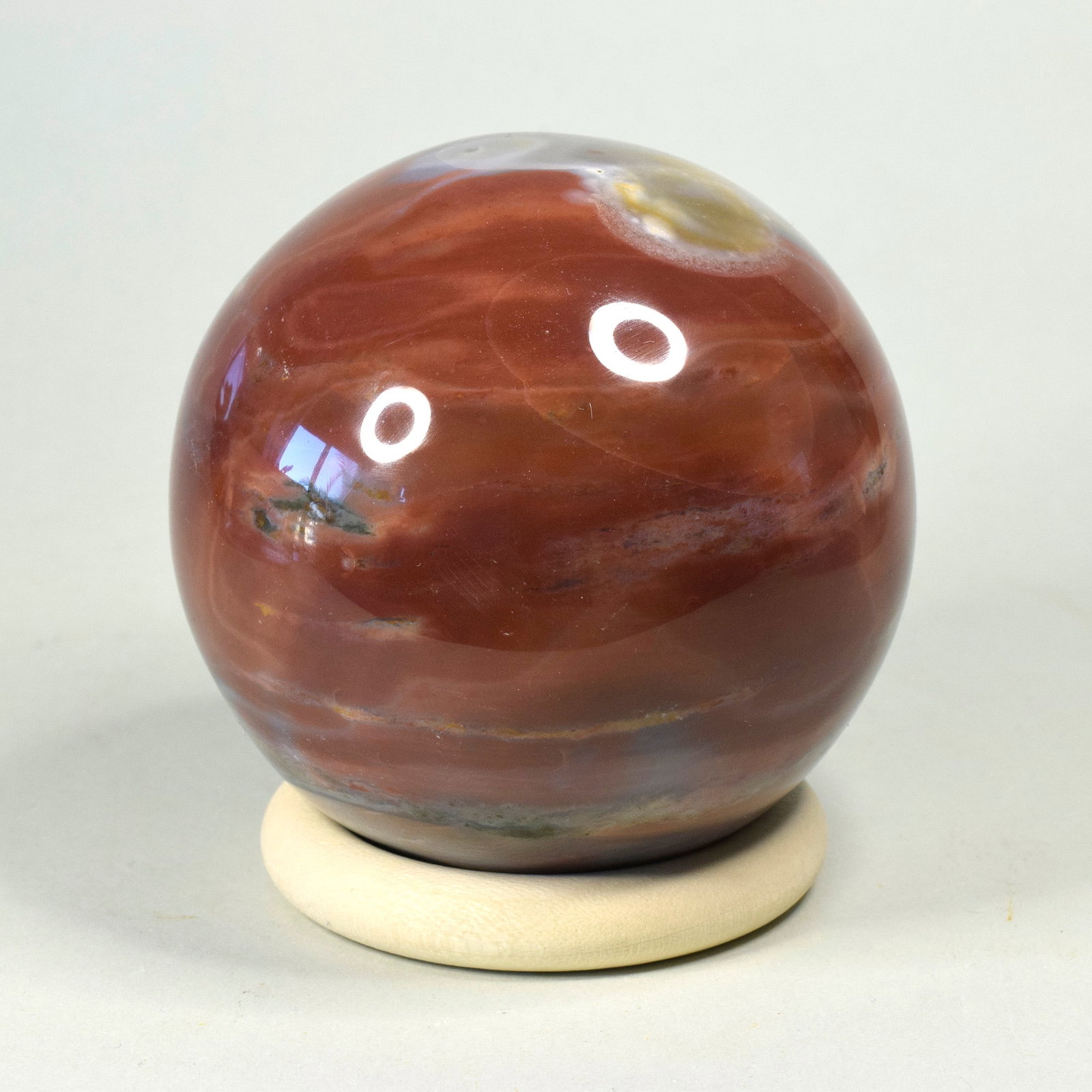 7.2 cm Polished Ocean Jasper sphere - 4