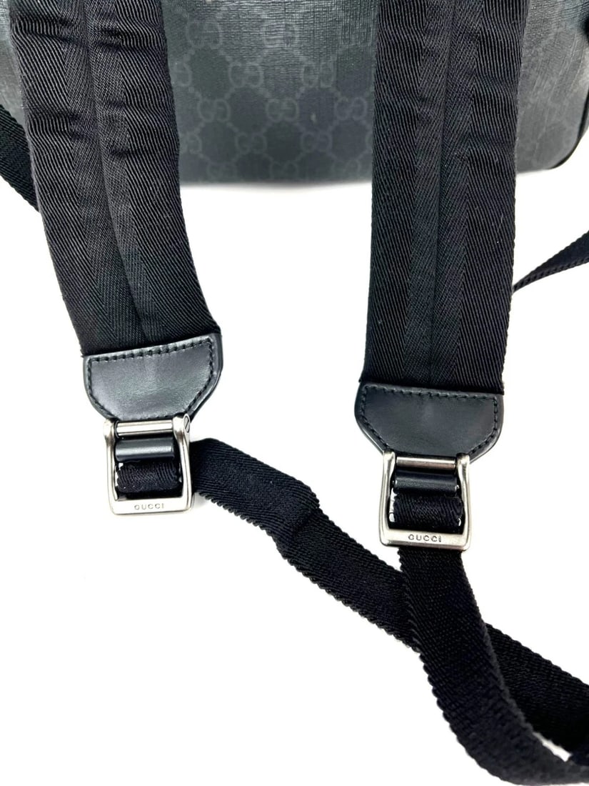 Gucci GG Supreme Medium Day Gray Black Backpack - 13