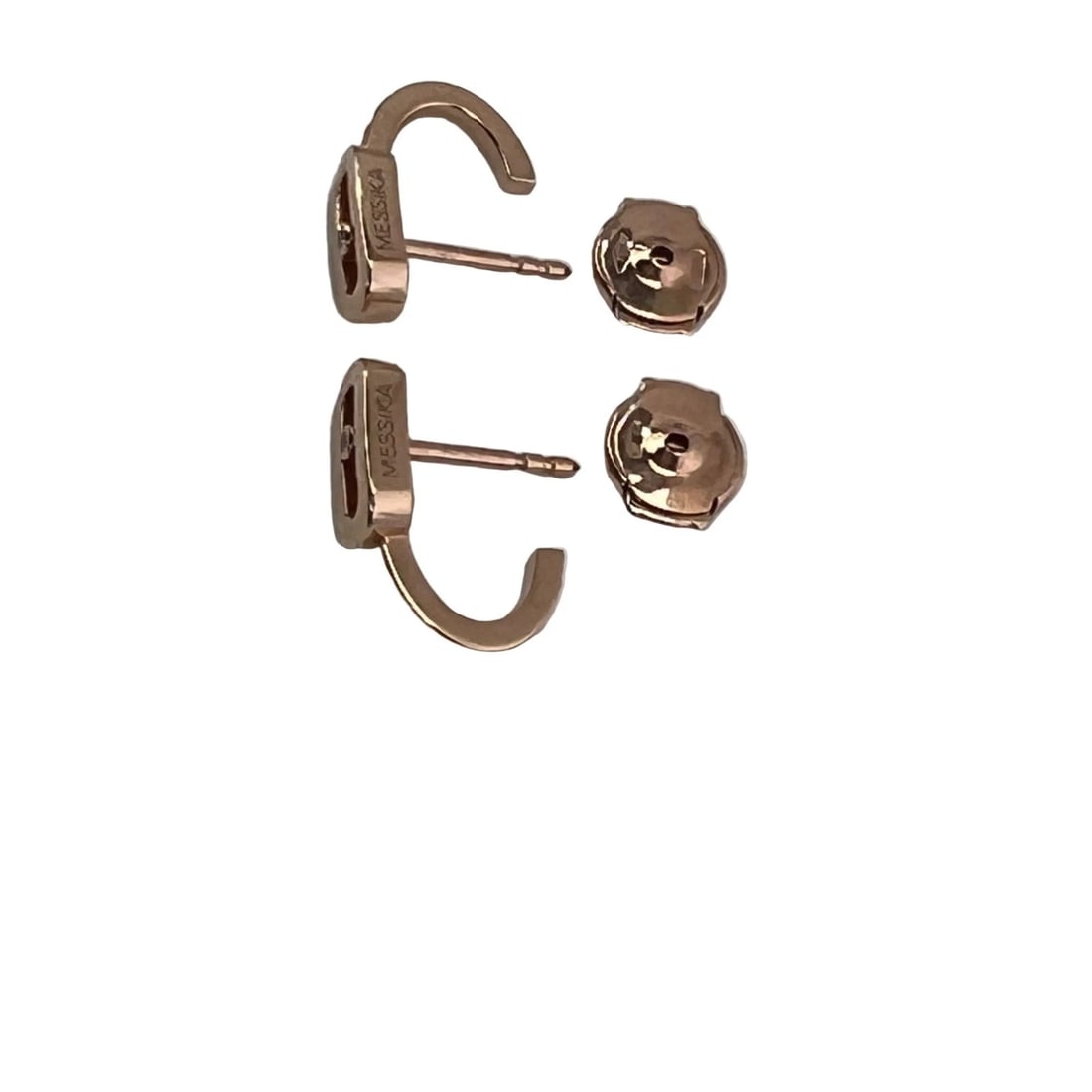 Messika Move Uno Mini Hoops 18K Rose Gold Diamond Earrings - 15