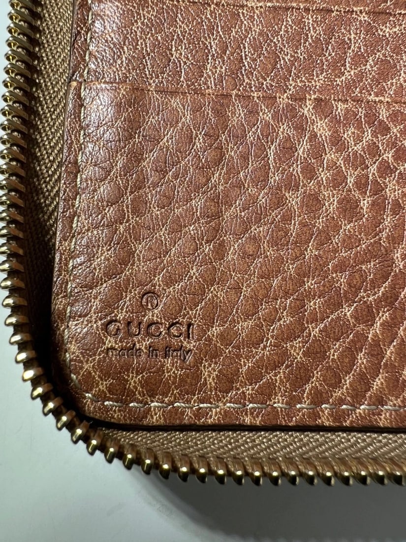 Gucci GG Guccisima Leather Bamboo Tassel Zippy Wallet Clutch - 7
