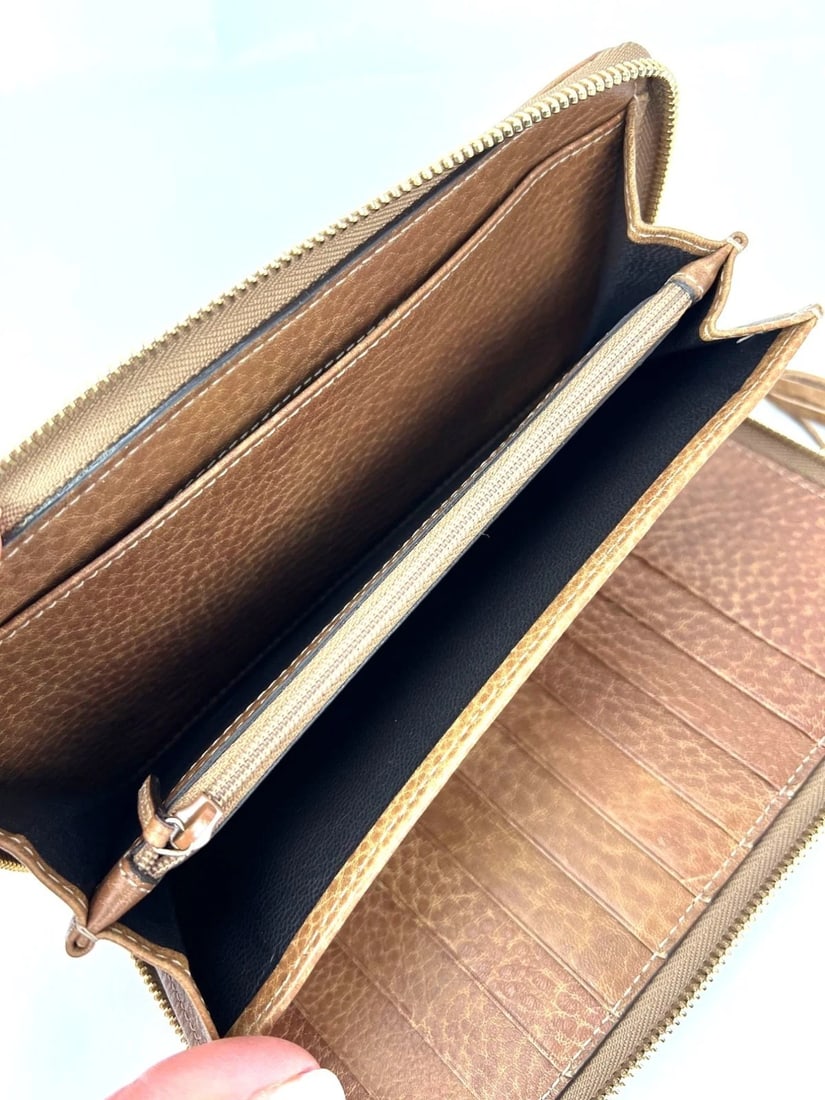 Gucci GG Guccisima Leather Bamboo Tassel Zippy Wallet Clutch - 8
