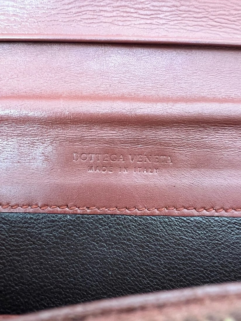 Bottega Veneta Nappa Intrecciato Long Flap Brown Wallet Clutch - 5