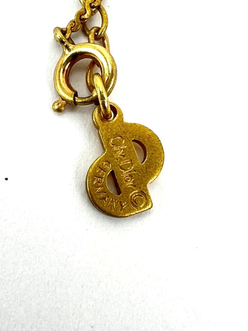 Christian Dior Gold Plated CD Pendent Necklace - 11