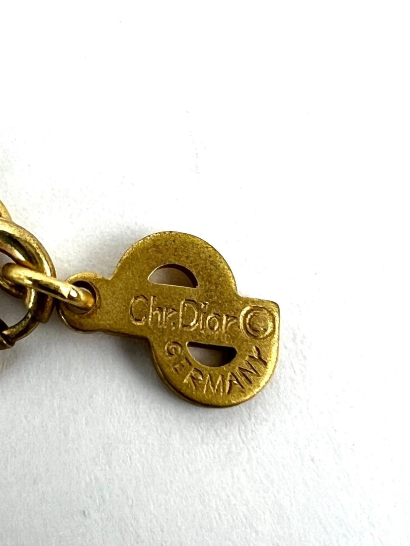 Christian Dior Gold Plated CD Pendent Necklace - 9