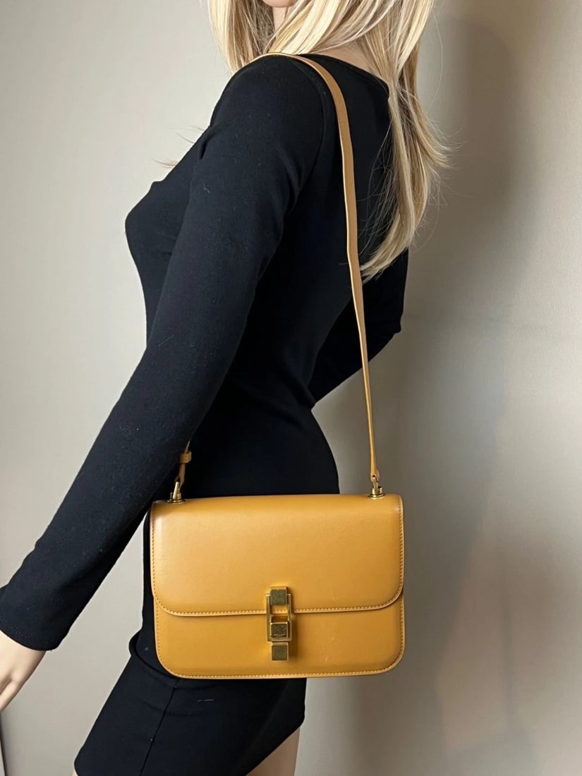 Saint Laurent Smooth Calfskin Le Carre Brown Shoulder Bag - 14