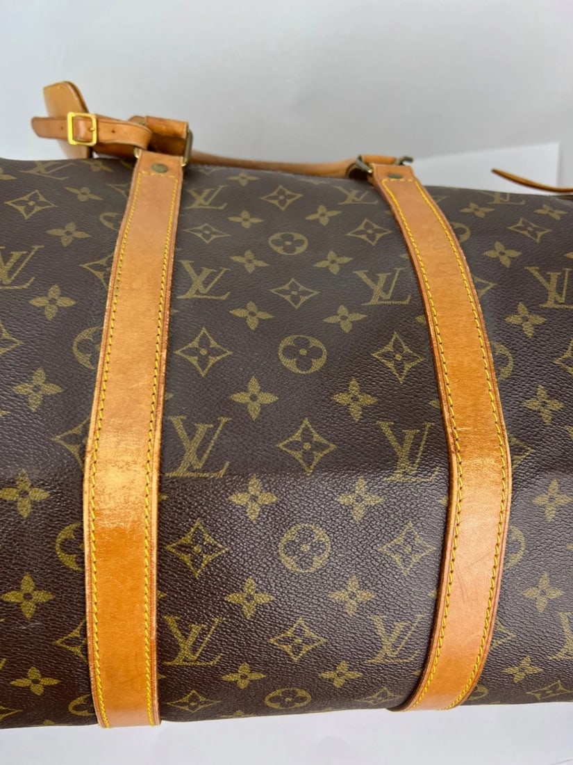 Louis Vuitton Keepall 50 Monogram Canvas Duffle Bag Vintage Luggage - 11