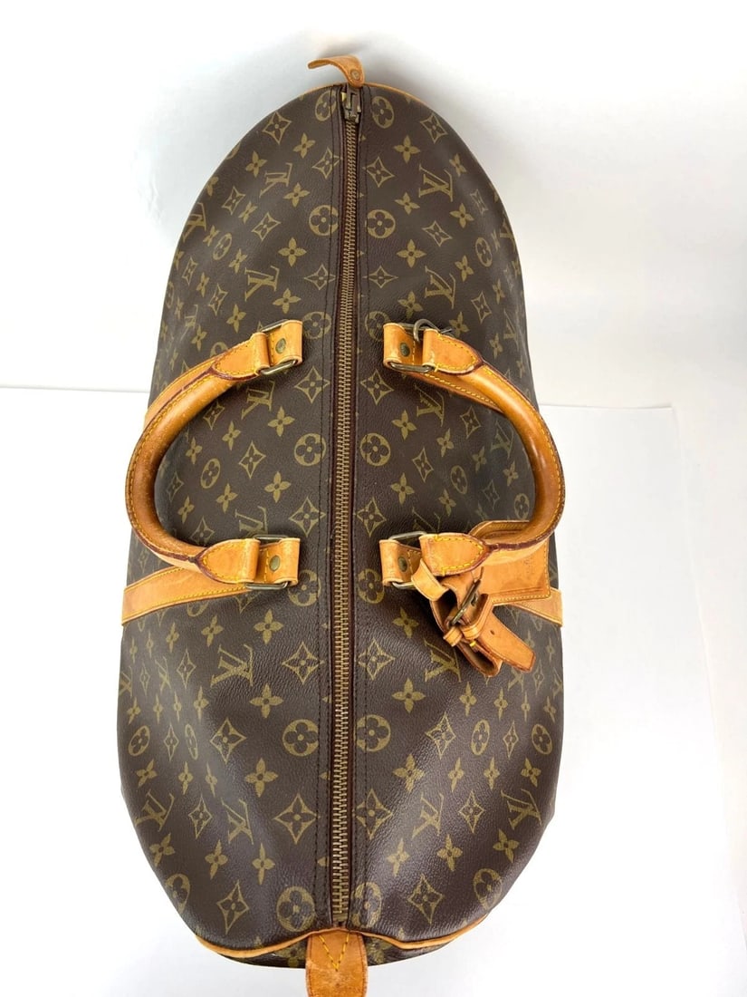 Louis Vuitton Keepall 50 Monogram Canvas Duffle Bag Vintage Luggage - 13