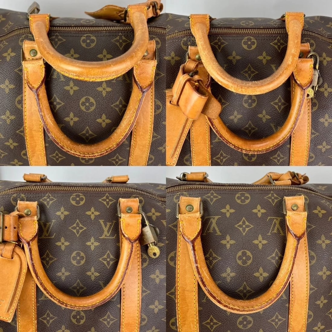 Louis Vuitton Keepall 50 Monogram Canvas Duffle Bag Vintage Luggage - 17