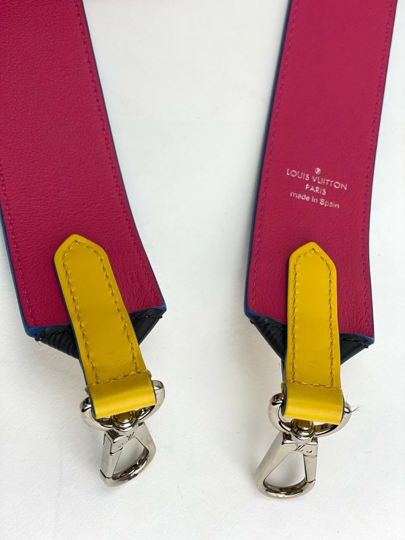 LOUIS VUITTON Strap Epi Bandouliere Shoulder Black Pink Leather Strap - 6