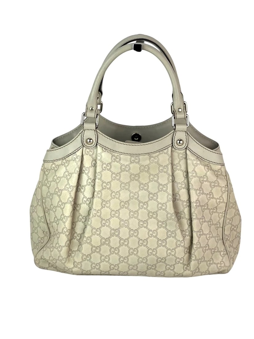 Gucci Sukey Medium Guccissima Leather Mystic White Tote - 2