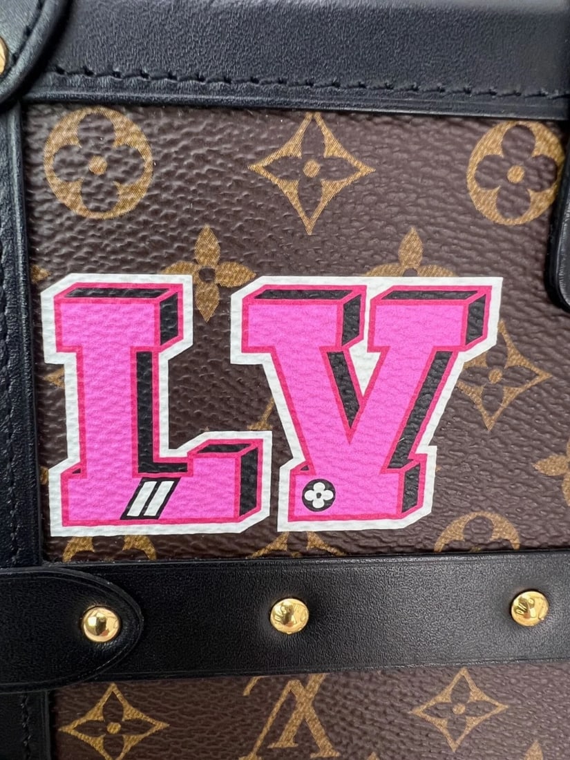 Louis Vuitton Petite Malle Patches Monogram Crossbody Clutch Bag - 11