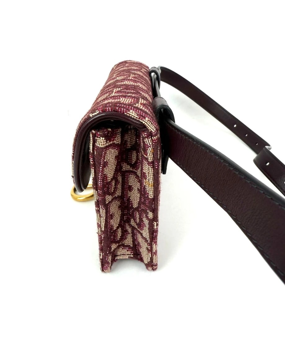 Christian Dior Oblique Saddle Bordeaux Belt Bag Clutch - 15