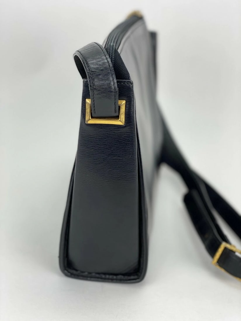 CHRISTIAN DIOR Bag Black Leather Adjustable Shoulder Bag - 4