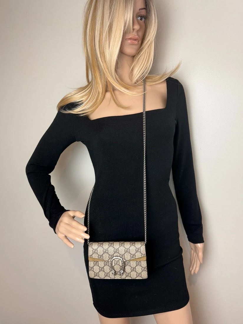 Gucci Dionysus Mini Bag GG Supreme Chain Crossbody Bag Clutch - 12