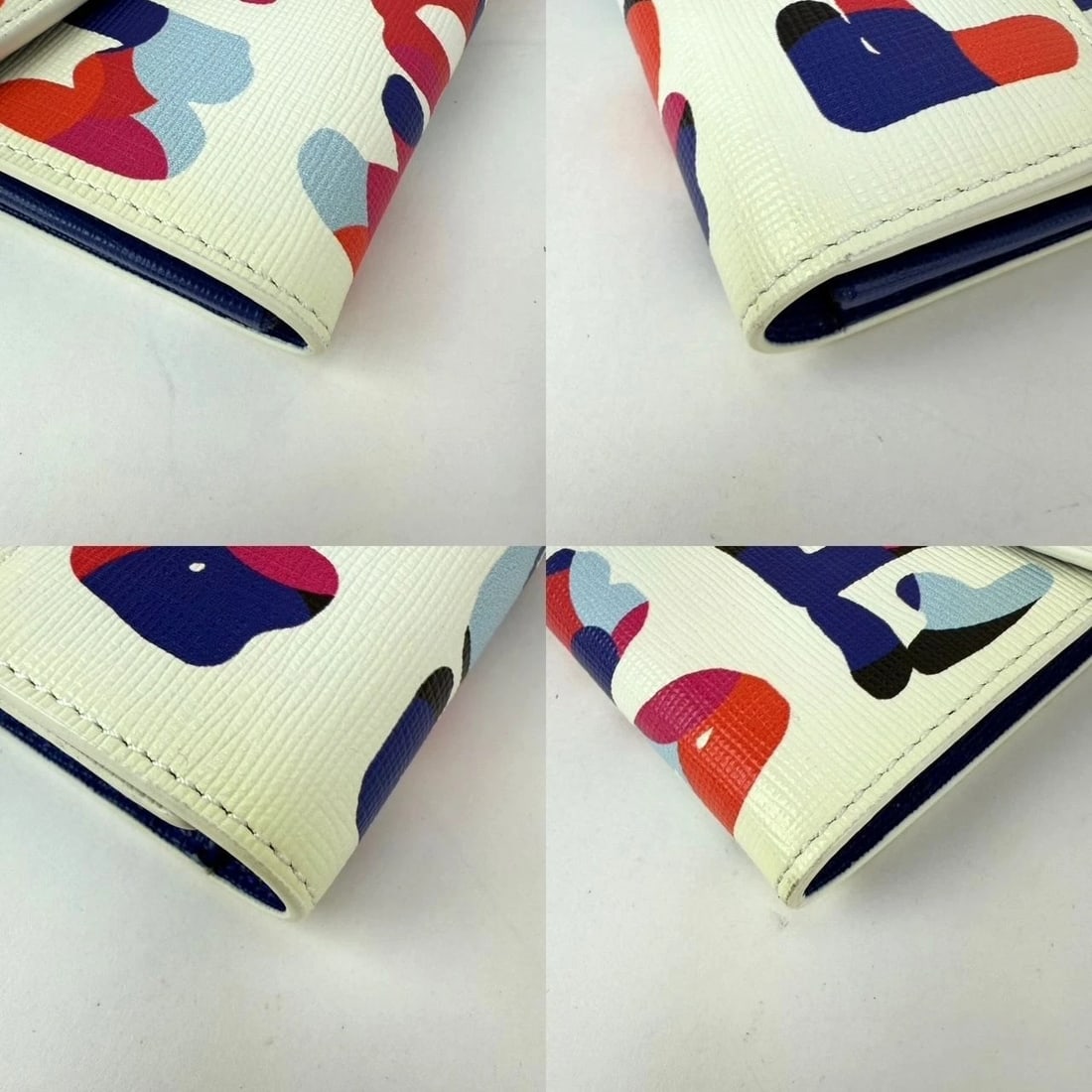Fendi White Multicolor Vitello Elite Fendi Roma Graffiti Wallet - 17