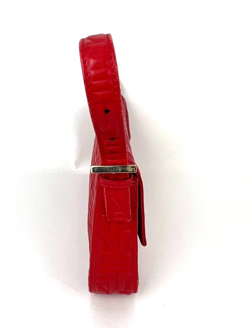 Fendi Red Leather Baugettte Shoulder Clutch Bag - 17