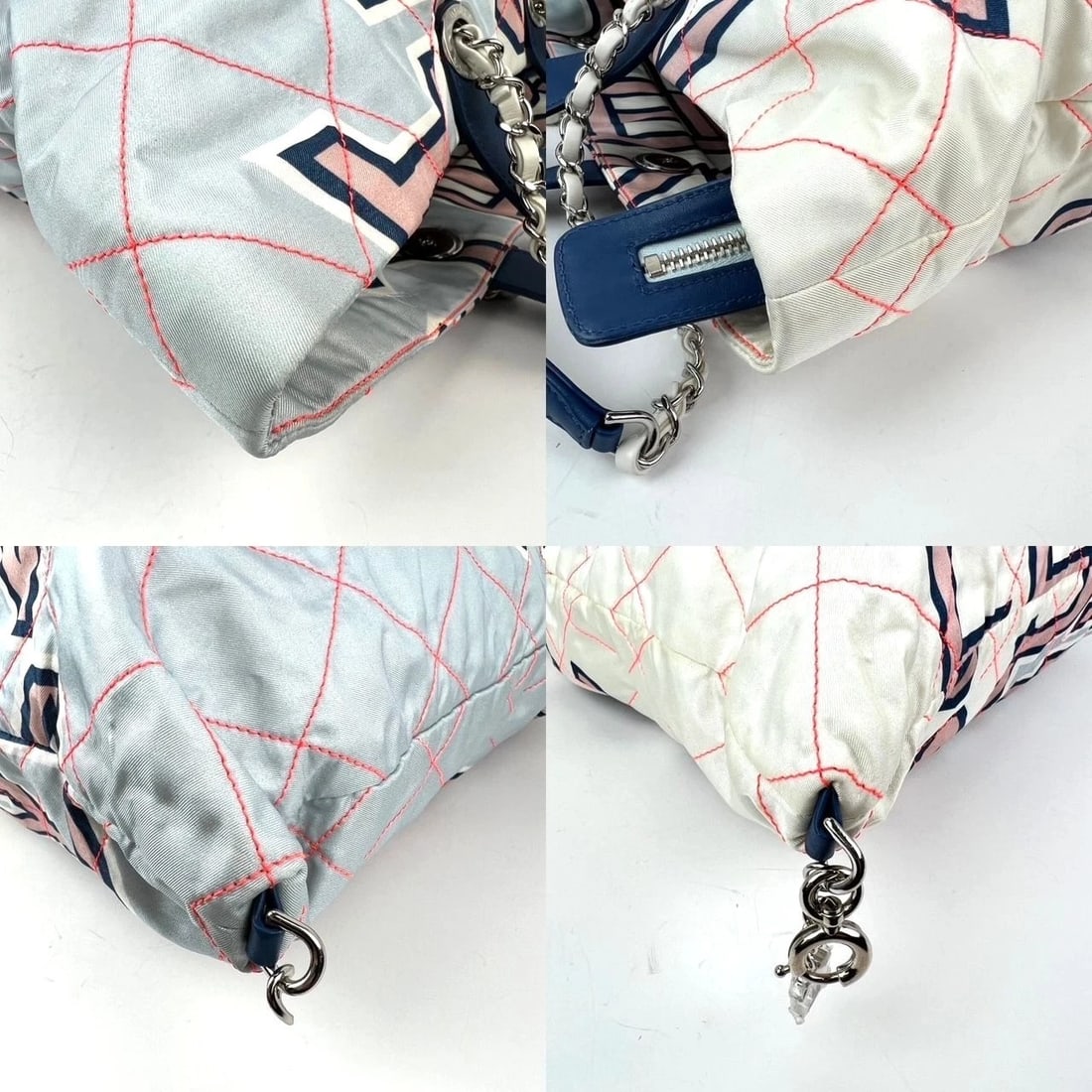 Chanel Nylon Multicolor Stitched Printed Logo Large Shopping Bag - 15