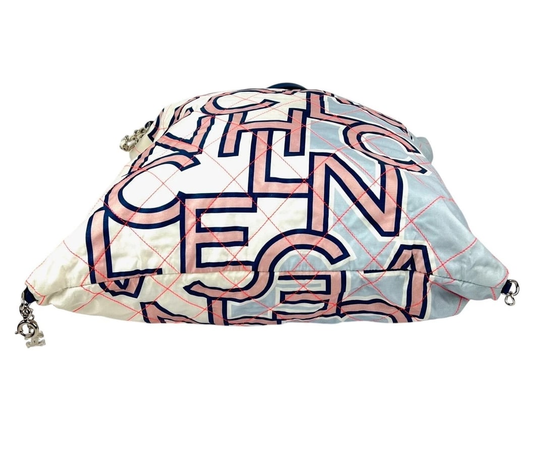 Chanel Nylon Multicolor Stitched Printed Logo Large Shopping Bag - 3