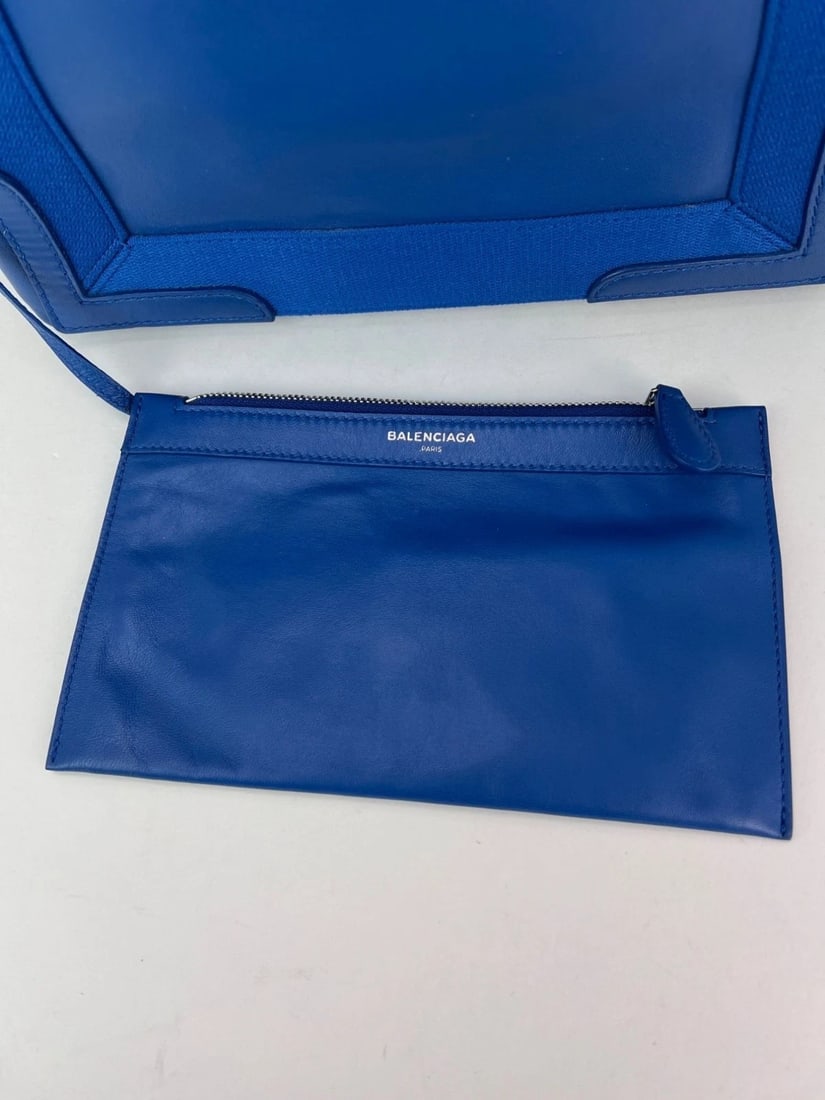 Balenciaga Calfskin S Navy Cabas Blue Tote and Pouch Set - 15