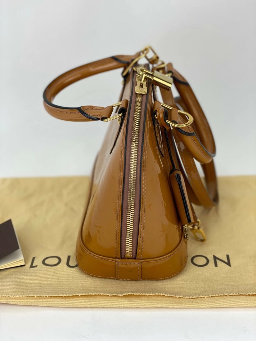 LOUIS VUITTON Alma BB Monogram Vernis Rose Velours Hand Shoulder Bag - 4