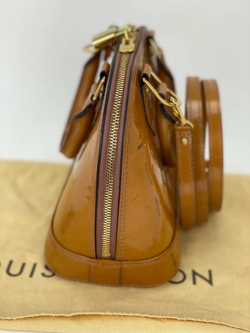 LOUIS VUITTON Alma BB Monogram Vernis Rose Velours Hand Shoulder Bag - 6