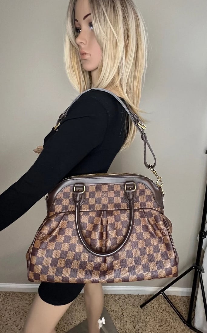 Louis Vuitton Trevi PM Damier Ebene Canvas Shoulder Hand Bag LIVE - 14