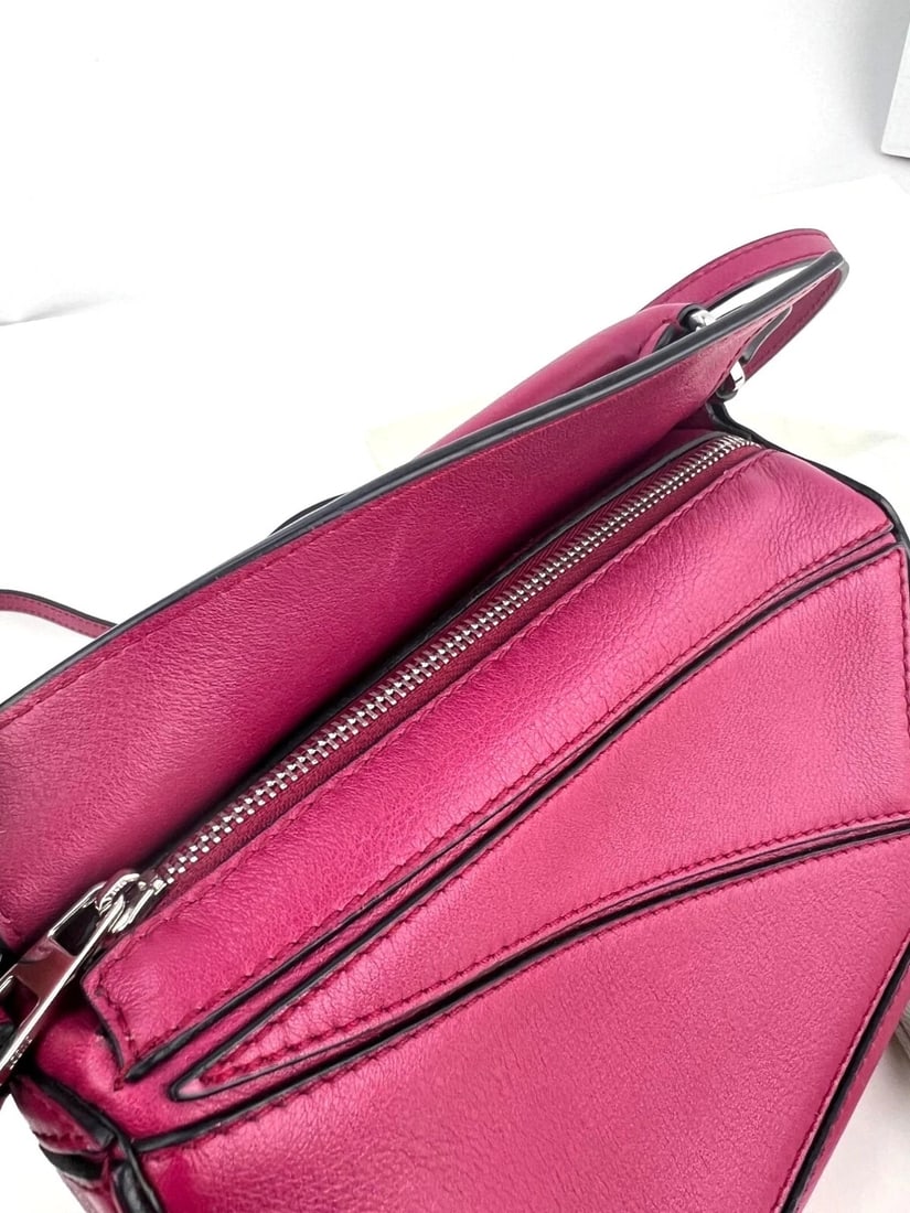 Loewe Calfskin Mini Crimson Puzzle Crossbody Hand Bag - 11