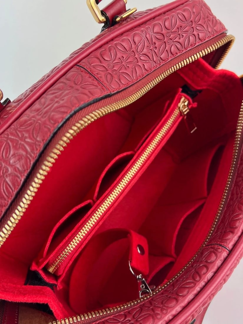 Loewe Amazona Anagram 2 Way Red Leather Shoulder Bag - 11